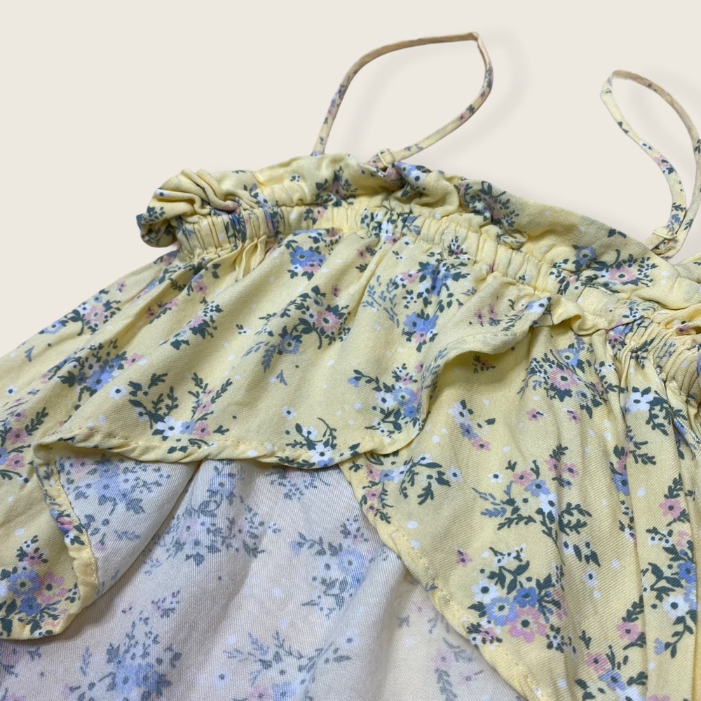 3/$30 Garage Buttercup Yellow Crop Floral Cami S - Picture 6 of 6